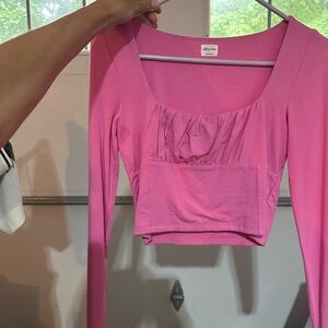 Pink Wilfred long sleeve crop top